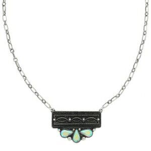 Western Jeweled Bar Concho Pendant Necklace